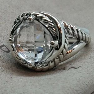David Yurman 11mm White Topaz Infinity Ring.